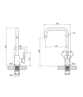 Змішувач для кухні Agua Acero - INOX037