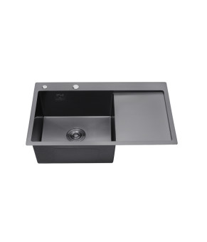 Кухонна мийка Kroner KRP Schwarze - 7849LHM PVD (3.0/1.0 мм)