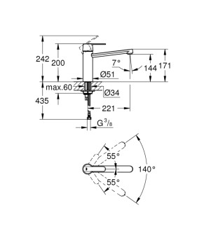 Змішувач для кухні Grohe QuickFix Get 30196000