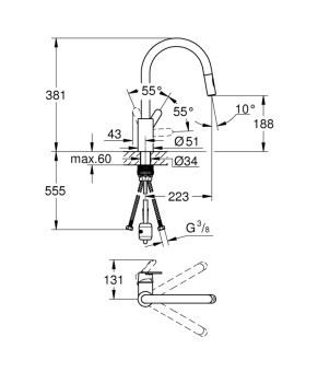 Змішувач для кухні Grohe QuickFix Get 31484001