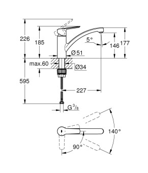 Змішувач для кухні Grohe QuickFix Start 31138002