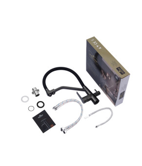 Змішувач для кухні з підключенням до фільтра Kroner KRP Edelstahl Klassisch - PVD03817BLK