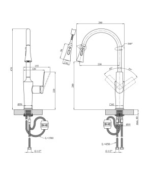 Змішувач для кухні Kroner KRP Makon - GRP030-T