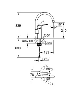 Змішувач для кухні Grohe QuickFix Start 304692430 