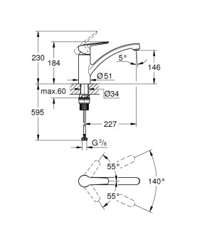 Змішувач для кухні Grohe QuickFix Start 324412432