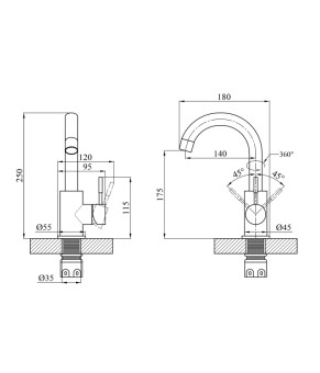 Змішувач для раковини Agua Acero - INOX011