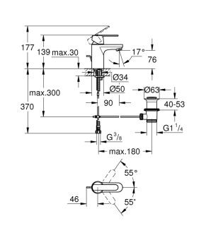 Змішувач для раковини Grohe QuickFix Get S-Size 32883000