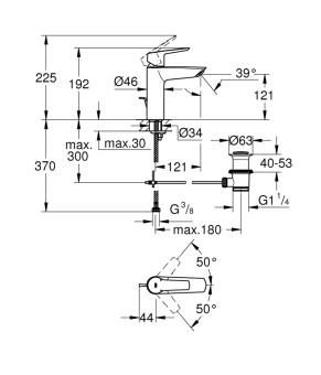 Змішувач для раковини Grohe QuickFix Start M-Size 23455002
