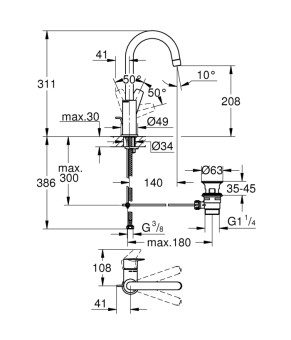 Змішувач для раковини Grohe QuickFix StartEdge L-Size 24201001