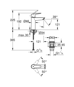 Змішувач для раковини Grohe QuickFix Start M-Size 235752432