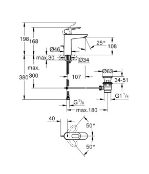 Змішувач для раковини Grohe BauLoop M-Size 23762000