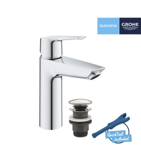 Змішувач для раковини Grohe QuickFix Start M-Size 23746002 з донним клапаном