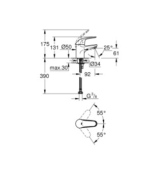 Змішувач для раковини Grohe Euroeco S-Size 32734000 