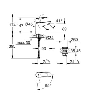 Змішувач для раковини Grohe QuickFix StartEdge S-Size 23900001