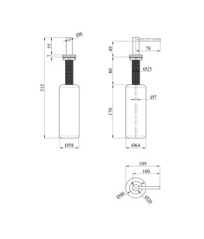 Дозатор для миючого засобу Kroner KRP Spender - ECG039