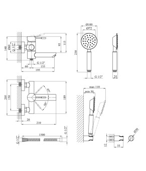 Змішувач для ванни Kroner KRP Edelstahl Klassisch - ESG060