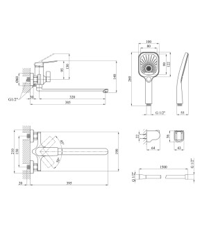 Змішувач для ванни Kroner KRP Makon - C070