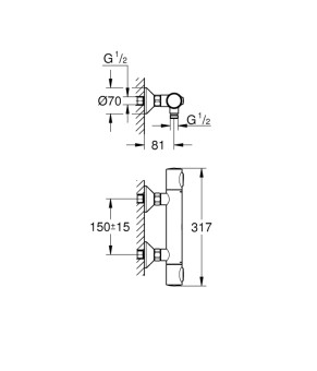 Змішувач термостатичний для душу Grohe QuickFix Precision Flow 34840000