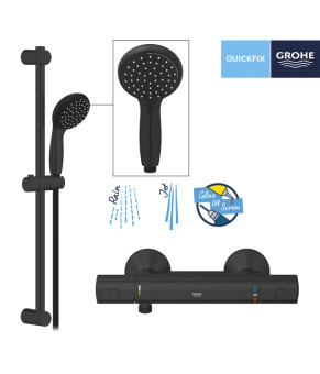 Змішувач термостатичний для душу Grohe QuickFix Start Black UA303908T1