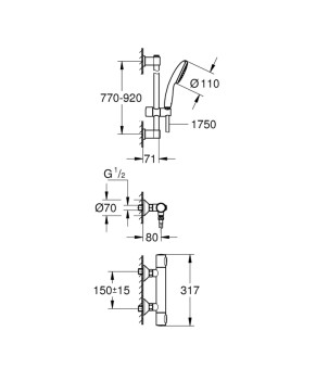 Змішувач термостатичний для душу Grohe QuickFix Precision Flow 34805001 