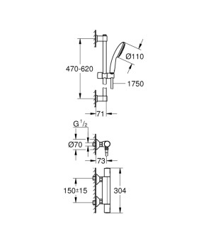 Змішувач термостатичний для душу Grohe QuickFix Precision Start 34597001