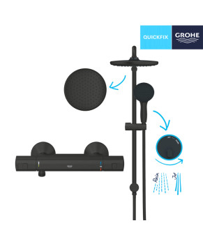 Змішувач термостатичний для душу Grohe QuickFix Start Black UA303908T2