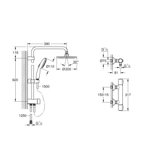 Термостатический смеситель для душа Grohe QuickFix Precision Flow UA202908TR