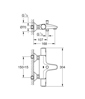 Змішувач термостатичний для ванни Grohe QuickFix Precision Start 345982430