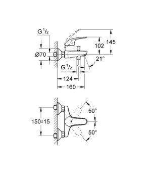 Змішувач для ванни Grohe Euroeco 32743000