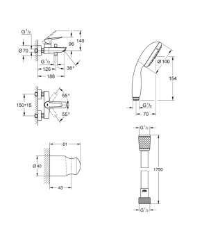 Змішувач для ванни Grohe QuickFix Start Black UA30330701