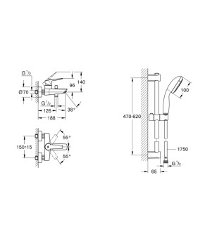 Змішувач для ванни Grohe QuickFix Start Black UA30330702