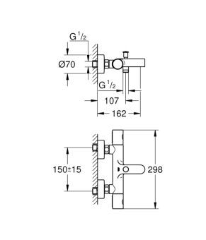 Змішувач термостатичний для ванни Grohe QuickFix Precision Get 34774000