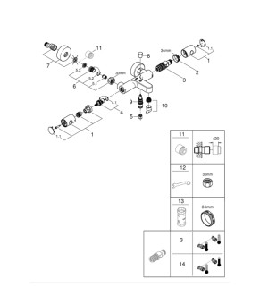 Змішувач термостатичний для ванни Grohe QuickFix Precision Get 34774000