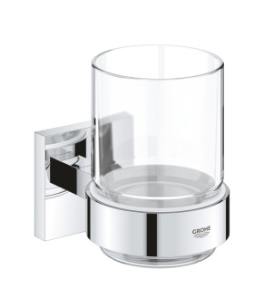 Склянка з тримачем для ванної кімнати Grohe QuickFix Start Cube 41097000