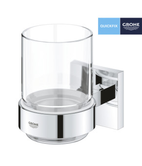 Склянка з тримачем для ванної кімнати Grohe QuickFix Start Cube 41097000