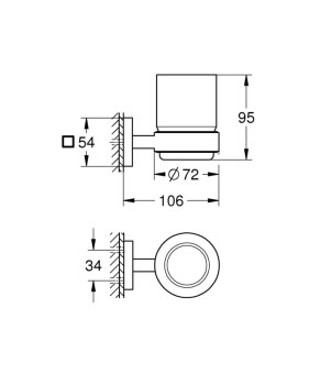 Склянка з тримачем для ванної кімнати Grohe QuickFix Start Cube 410972430