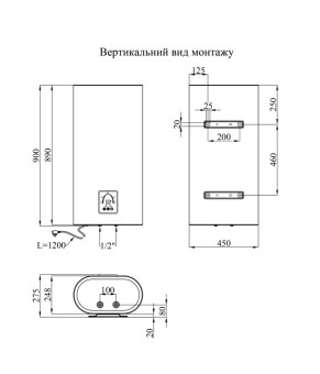 Водонагрівач Kroner Flacher K50F2-D з сухим ТЕНом