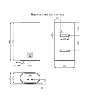 Водонагрівач Kroner Flacher K80F2-D з сухим ТЕНом