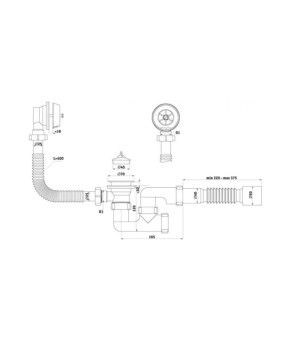 Сифон для ванної ANIplast 1 1/2"х50 мм з ревізією C6255