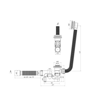 Сифон для ванної ANIplast 1 1/2"х50 мм з системою Сlick-Сlack, з ревізією ЕC255-ЕC255SEU