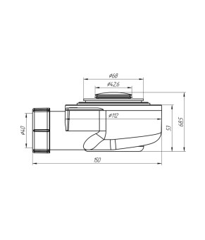 Сифон для душового піддона ANIplast 1 1/2"х40/50мм з системою Сlick-Сlack E450CLSEU