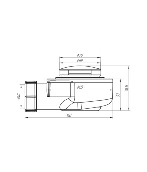 Сифон для душового піддона ANIplast 1 1/2"х50 мм з системою Сlick-Сlack E450CLGSEU