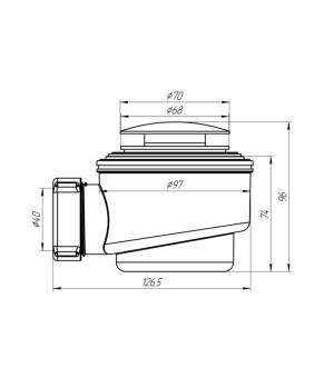 Сифон для душового піддона ANIplast 1 1/2"х50/60 мм з системою Сlick-Сlack E410CLGSEU