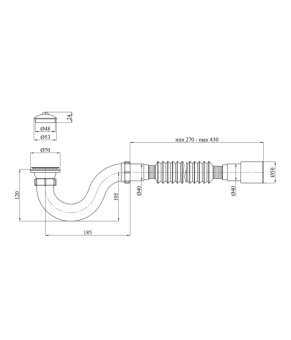 Сифон для душового піддона Kroner KRP - ST01 1 1/2"х40/50 мм прямоточний