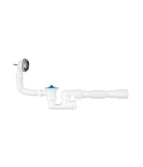 Сифон для ванни Agua BS03 1 1/2"х40/50 мм з переливом та ревізією 