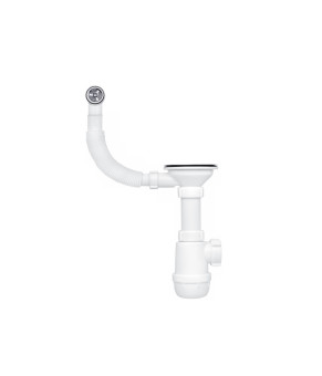 Сифон для кухонної мийки ANIplast 3 1/2''х40 мм з різьбовим випуском, з круглим переливом A0142SEU