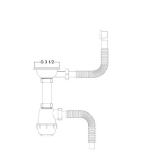 Сифон для кухонної мийки Kroner KRP Siphon - 011 3 1/2"х50/40 мм