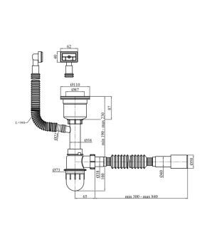 Сифон для кухонної мийки Kroner KRP Siphon - 021 3 1/2"х50/40 мм