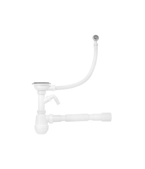 Сифон для кухонної мийки Kroner KRP - KS02R-1 3 1/2"х40/50 мм з відводом для пральної машини, з круглим переливом