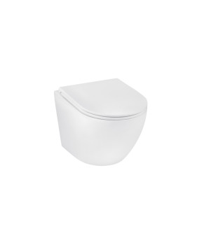 Унітаз підвісний безобідковий Kroner Harz WHI493736 RIMLESS з сидінням Slim Duroplast / Soft-close / Quick relase (KH493736WHIR)